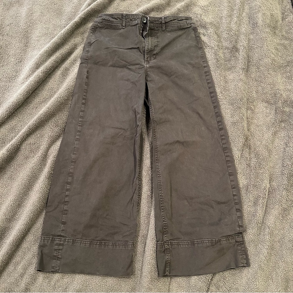Everlane Wide-Leg High-Rise Pants in Olive